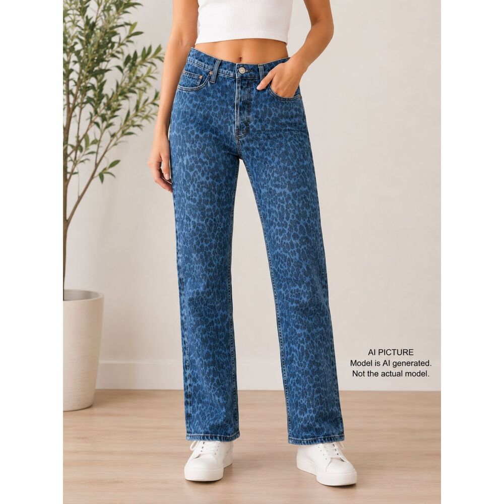 Mother The Tomcat Ankle Sinister Leopard Print Jeans Size 26 - Picture 1 of 13